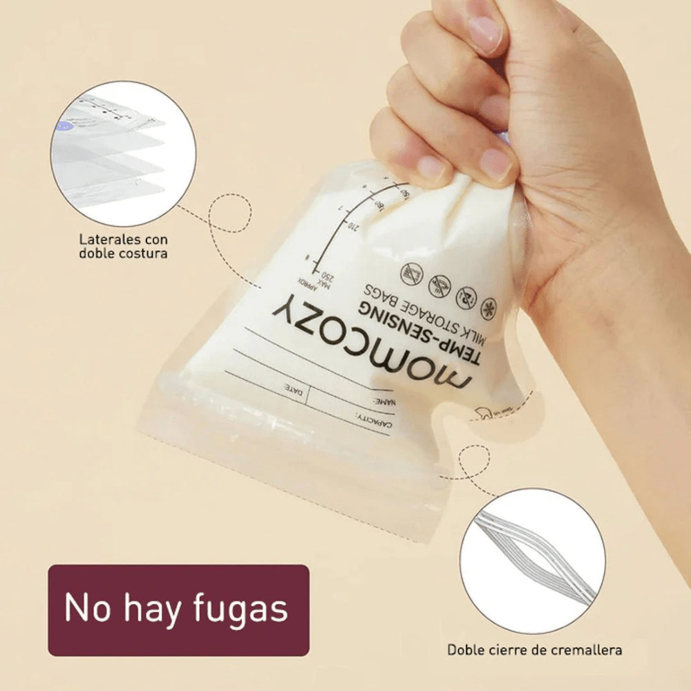 Bolsas para leche materna con boquilla Momcozy 60 uns - Motherna