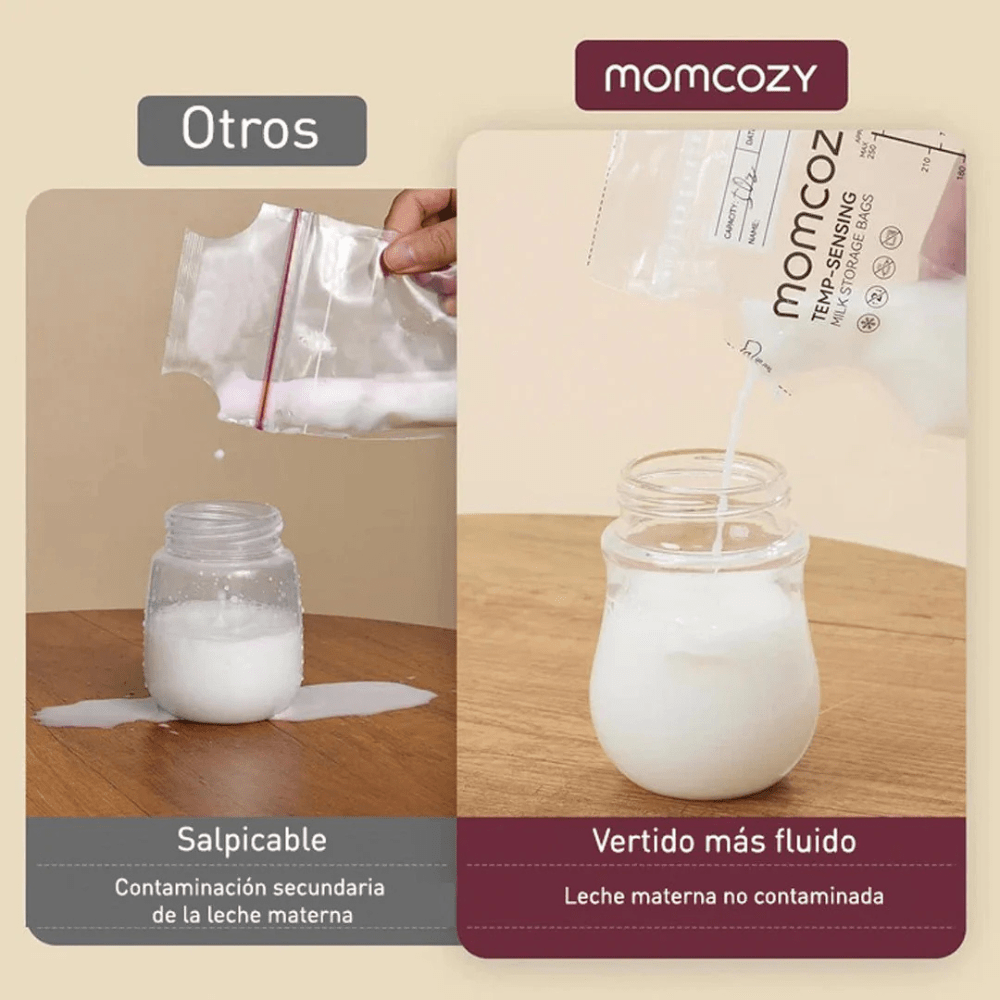 Bolsas para leche materna con boquilla Momcozy 60 uns - Motherna
