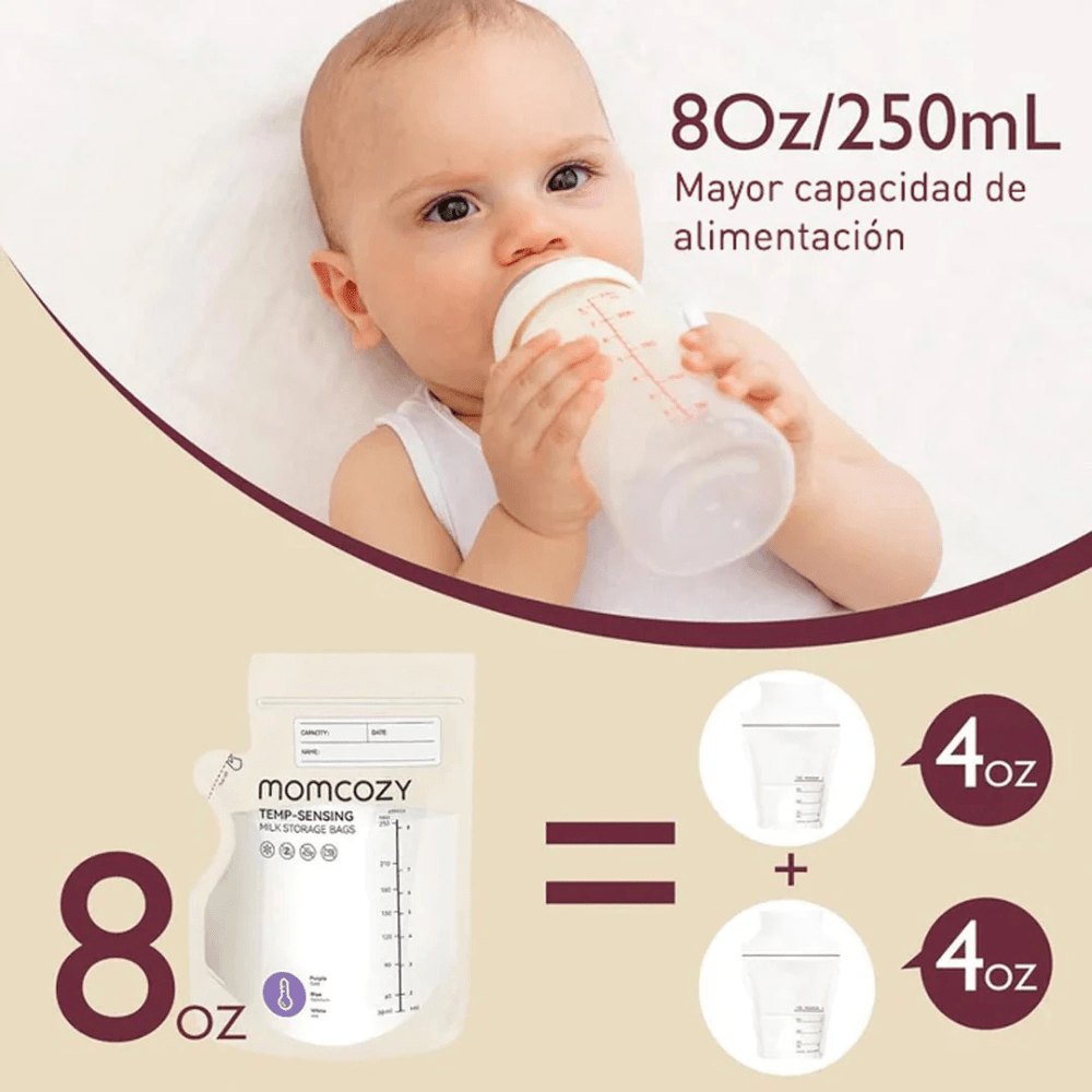 Bolsas para leche materna con boquilla Momcozy 60 uns - Motherna