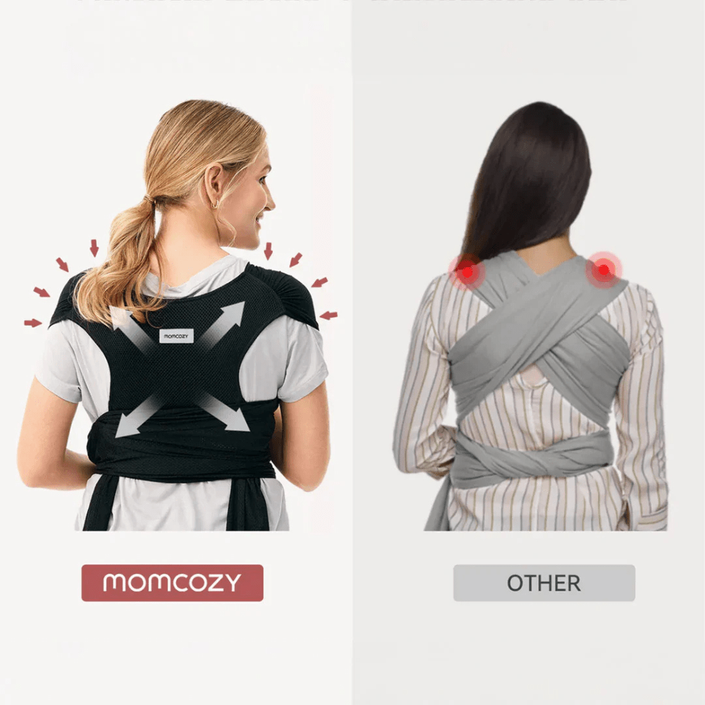 Portabebé fular Momcozy Negro - Motherna