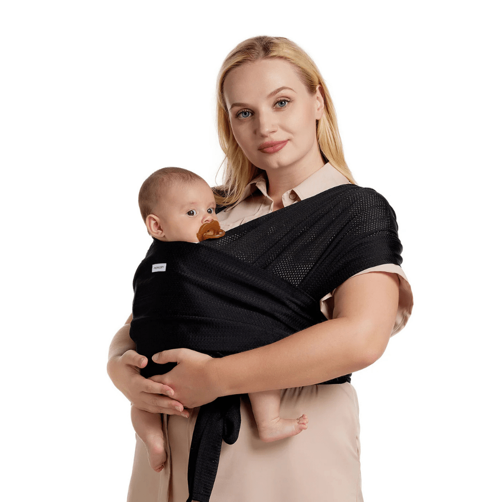 Portabebé fular Momcozy Negro - Motherna