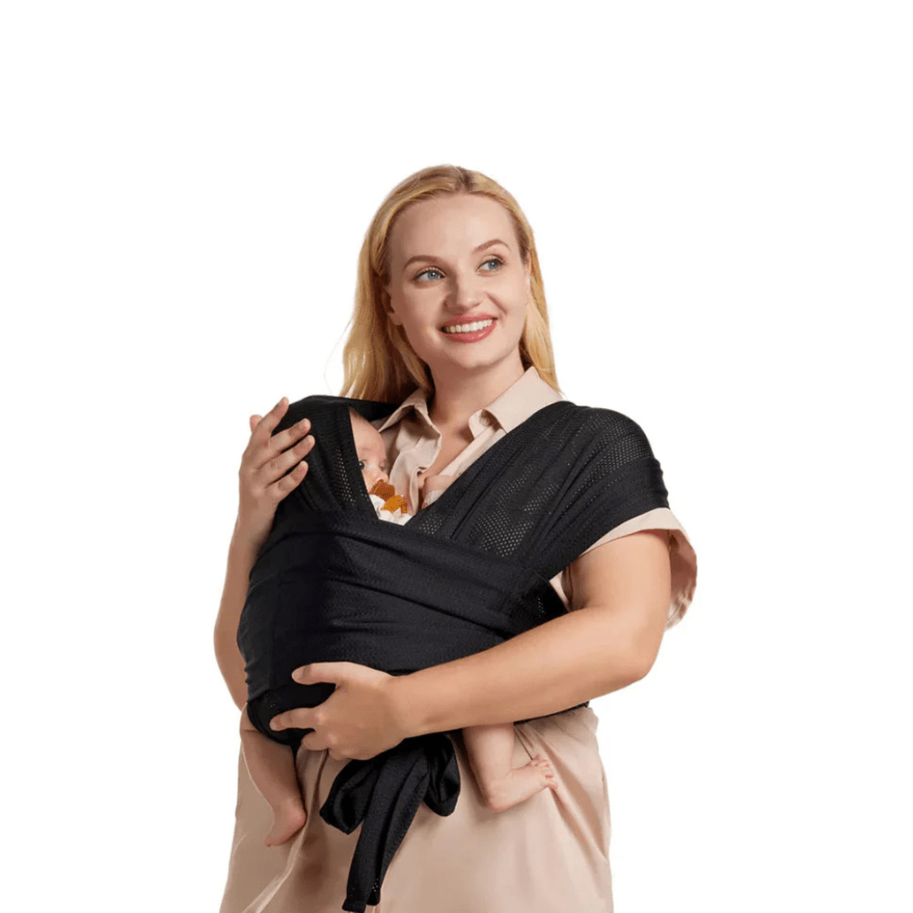 Portabebé fular Momcozy Negro - Motherna