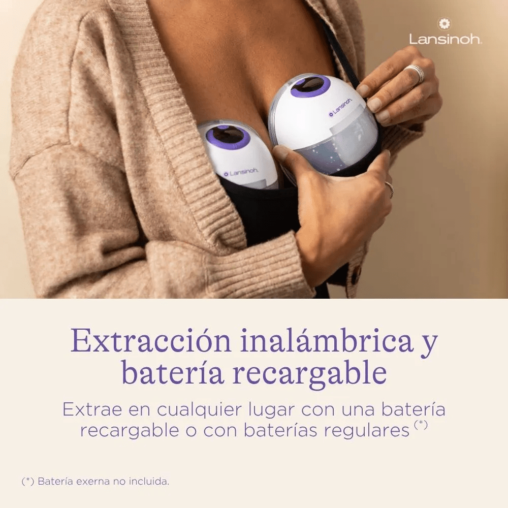 Sacaleches eléctrico doble Lansinoh Discreet Duo - Motherna
