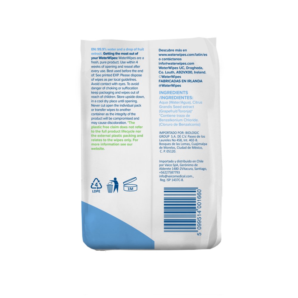 Toallitas húmedas WaterWipes Biodegradables 3x60 uns - Motherna