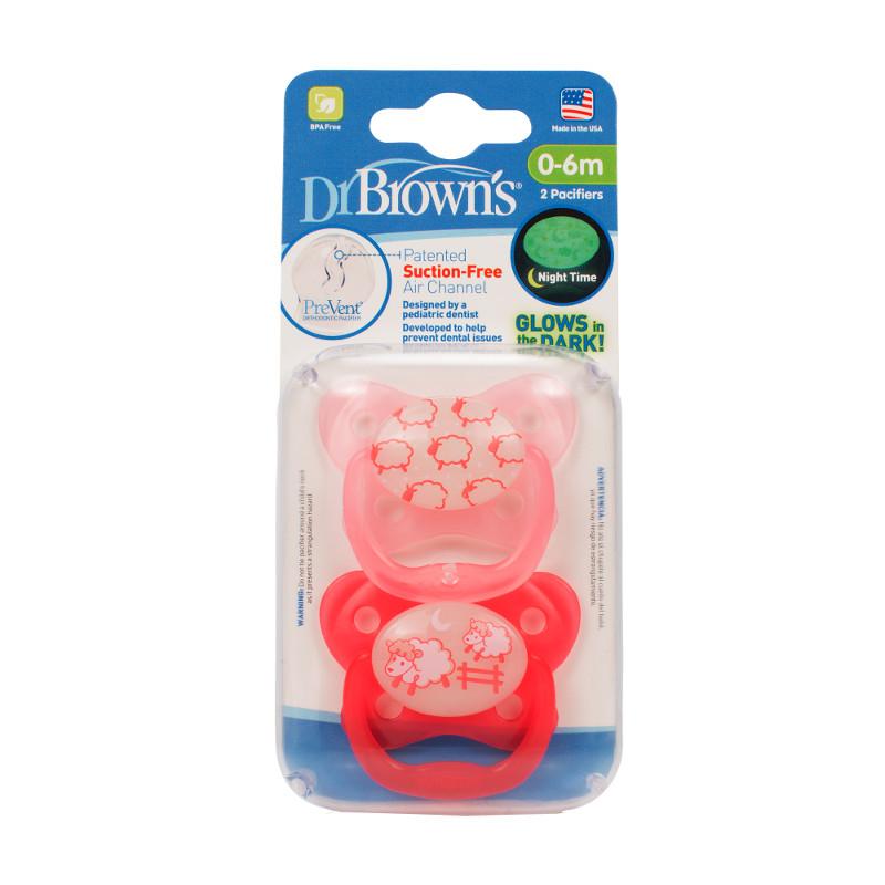 Chupetes DrBrowns PreVent Luminoso 0-6m 2 uns - Motherna
