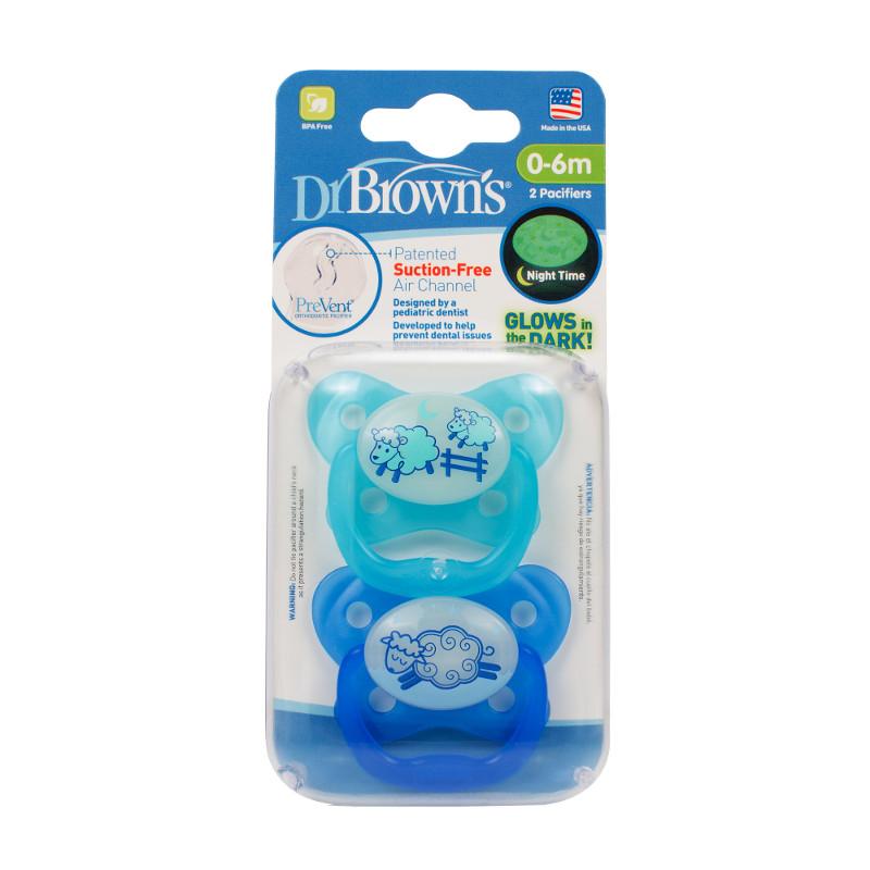 Chupetes DrBrowns PreVent Luminoso 0-6m 2 uns - Motherna