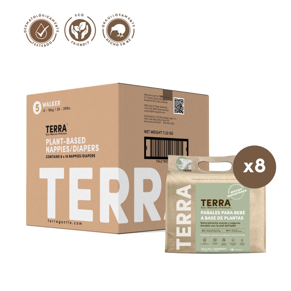 Pañales biodegradables desechables XG Terra Caja 8 Paquetes - Motherna