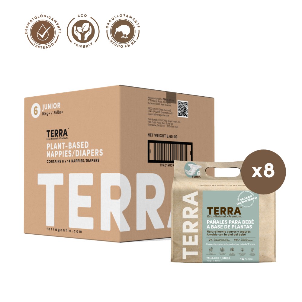 Pañales biodegradables desechables XXG Terra Caja 8 Paquetes - Motherna