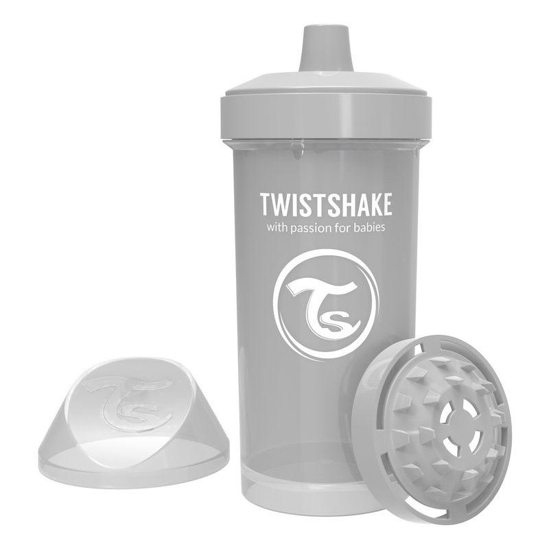 Twistshake Vaso con pajita antigoteo Blanco 360 ml + 6M
